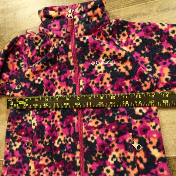 Columbia Benton Springs II Printed Fleece Jacket Girls’ XS Pink Multi Outdoor - Picture 4 of 11